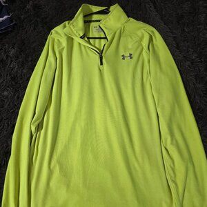 Mens Under Armour Neon Yellow Pullover Athletic Wear